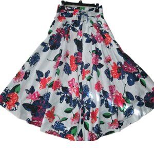 Milly Vibrant Floral Maxi Skirt - Size 2, 100% Cotton, Flowy & Elegant